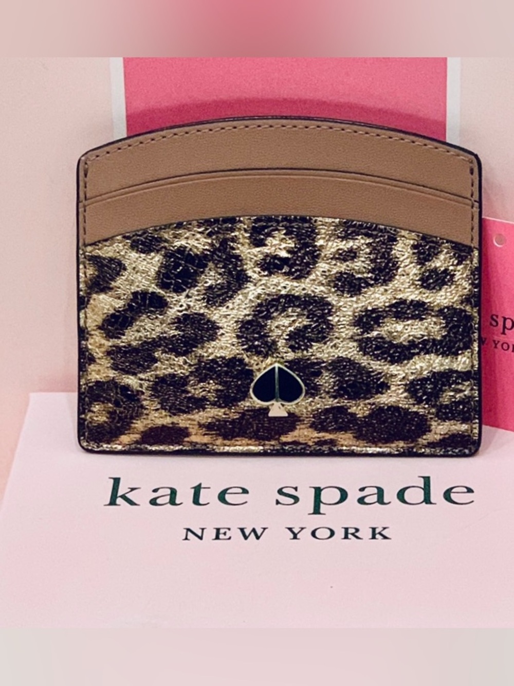 Kate Spade card holder animal print card holder gorgeous browns NWT